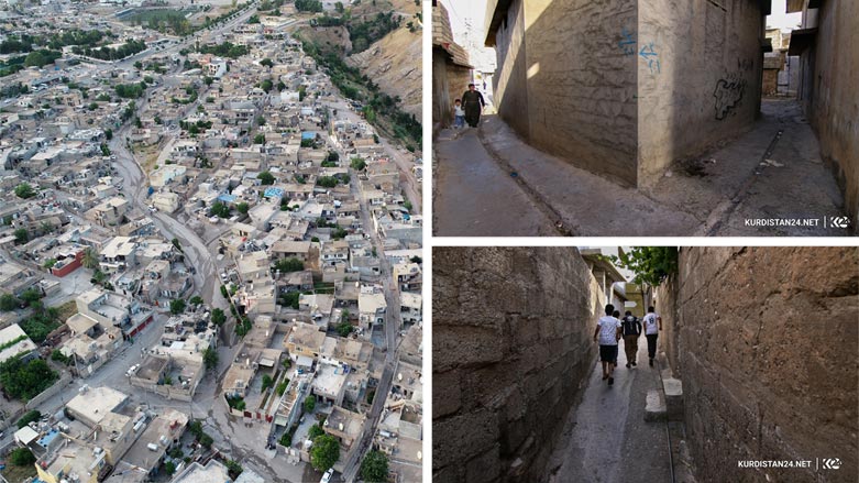 گوزەرێک بە کۆڵانه‌كانی یەکێک لەگەڕەکە دێرینەکانی دەربەندیخان 